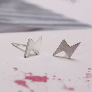 925 Sterling Silver Lightning Stud Earrings